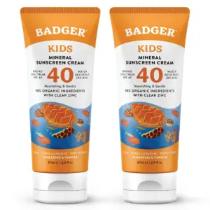 Badger Kids Mineral Sunscreen Cream | SPF 40 | 2.9 fl Ounce | 2.9 Ounce