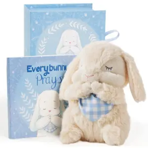 Tickle and Main Everybunny Prays Musical Gift Set for Children; 7” Plush Boy Rabbit with Blue Scarf | Prayer Book and Keepsake Box; an Ideal Gift for Baby’s Baptism | Christening or Easter
