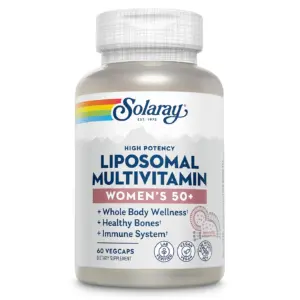 Solaray Liposomal Multivitamin for Women 50 Plus | Enhanced Absorption with Iron | Vitamin D | Vitamin C | B12 | Biotin and More | Immune Support and Bone Health | Vegan | 30 Servings | 60 VegCaps