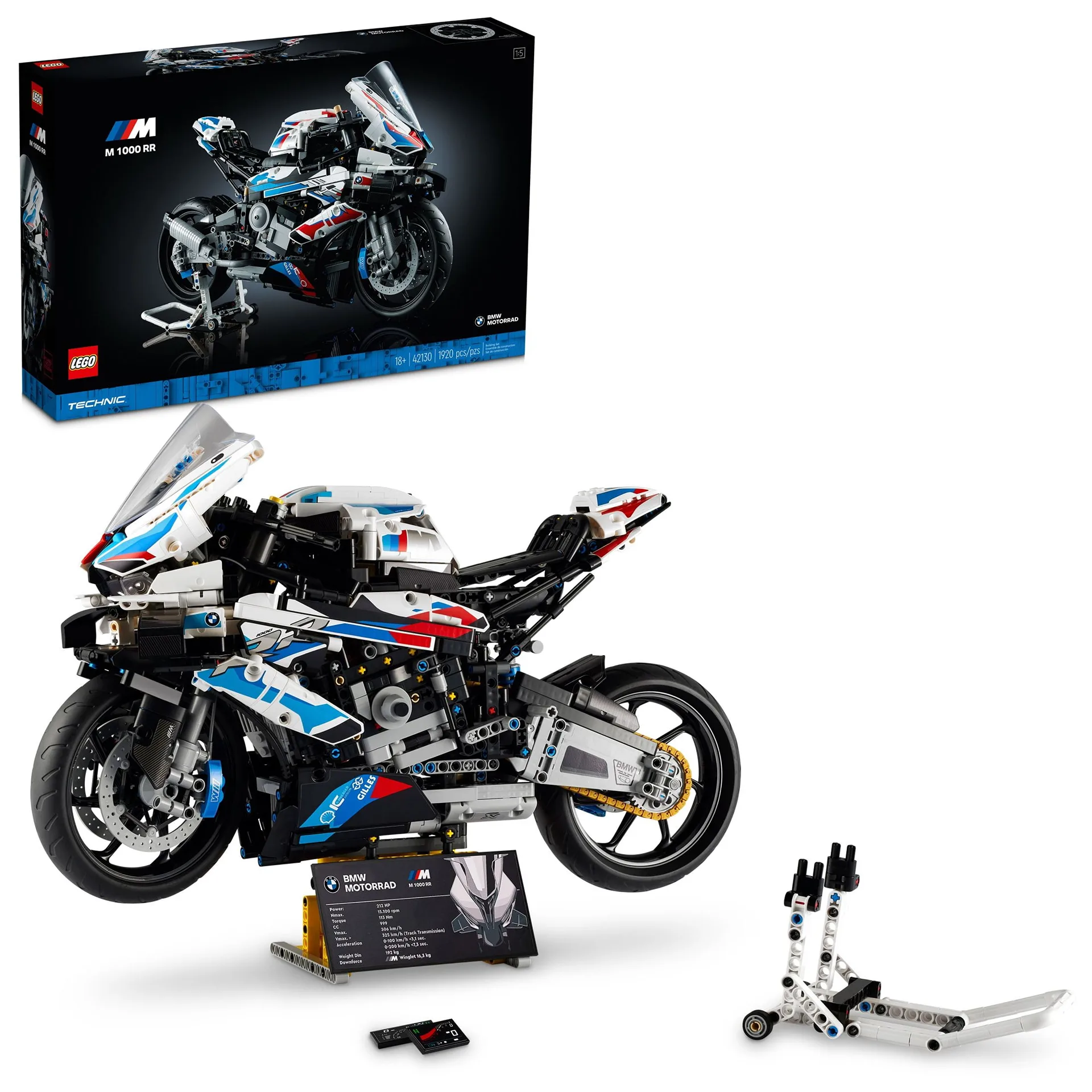 LEGO Technic BMW M 1000 RR 42130 Motorcycle Model Kit for Adults | Build & Display Motorcycle Set with Authentic Features | Motorcycle Gift Idea