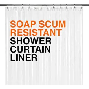 Liba PEVA Super Heavy Weight Bathroom Shower Curtain Liner | Heavyweight Non-Toxic Fabric | Heavy-Duty Thickness | Waterproof | Frosted | 72 W x 72 H | Off-White | Single