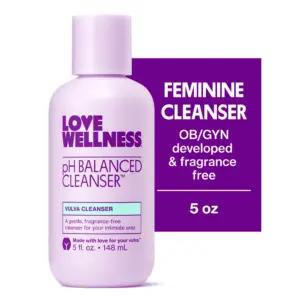 Love Wellness pH Balanced Cleanser Feminine Wash | Balances Vaginal Health and pH Level | Fragrance | Sulfate and Paraben Free | 5 Ounce