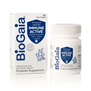 BioGaia Protectis Immune Active Probiotic | Clinically Proven Probiotic + Vitamin D | Supports Immune | Digestive and Overall Health | Probiotics For Men and Women | Capsules | 60 day supply