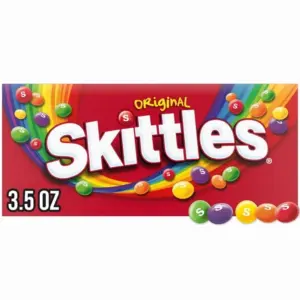 Skittles Original Chewy Candy Theater Box Fruity Candies | 3.5 Ounce Box | Single