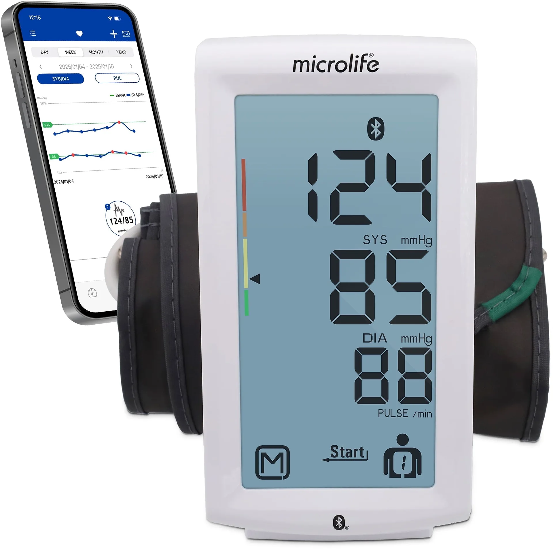 Microlife Series 800 Bluetooth Upper Arm Blood Pressure Monitor | Touchscreen | 2 Users | Health App