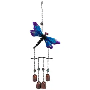 Northlight 24 Purple & Bronze Dragonfly Outdoor Garden Windchime