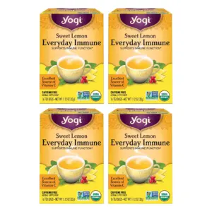 Yogi Tea Sweet Lemon Everyday Immune | Herbal Tea | Wellness Tea Bags | 4 Boxes of 16 | 4 Pack