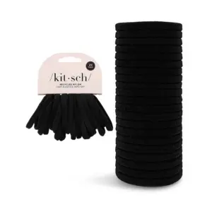 Kitsch Eco-Friendly Nylon Elastic Hair Ties | Black | 20 Pieces
