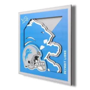 Detroit Lions Arte de Pared con Logo 3D de los de 12'' x 12''