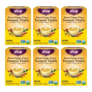 Yogi Tea Sweet Ginger Citrus Turmeric Vitality | Wellness Tea Bags | 6 Boxes of 16 | 6 Pack