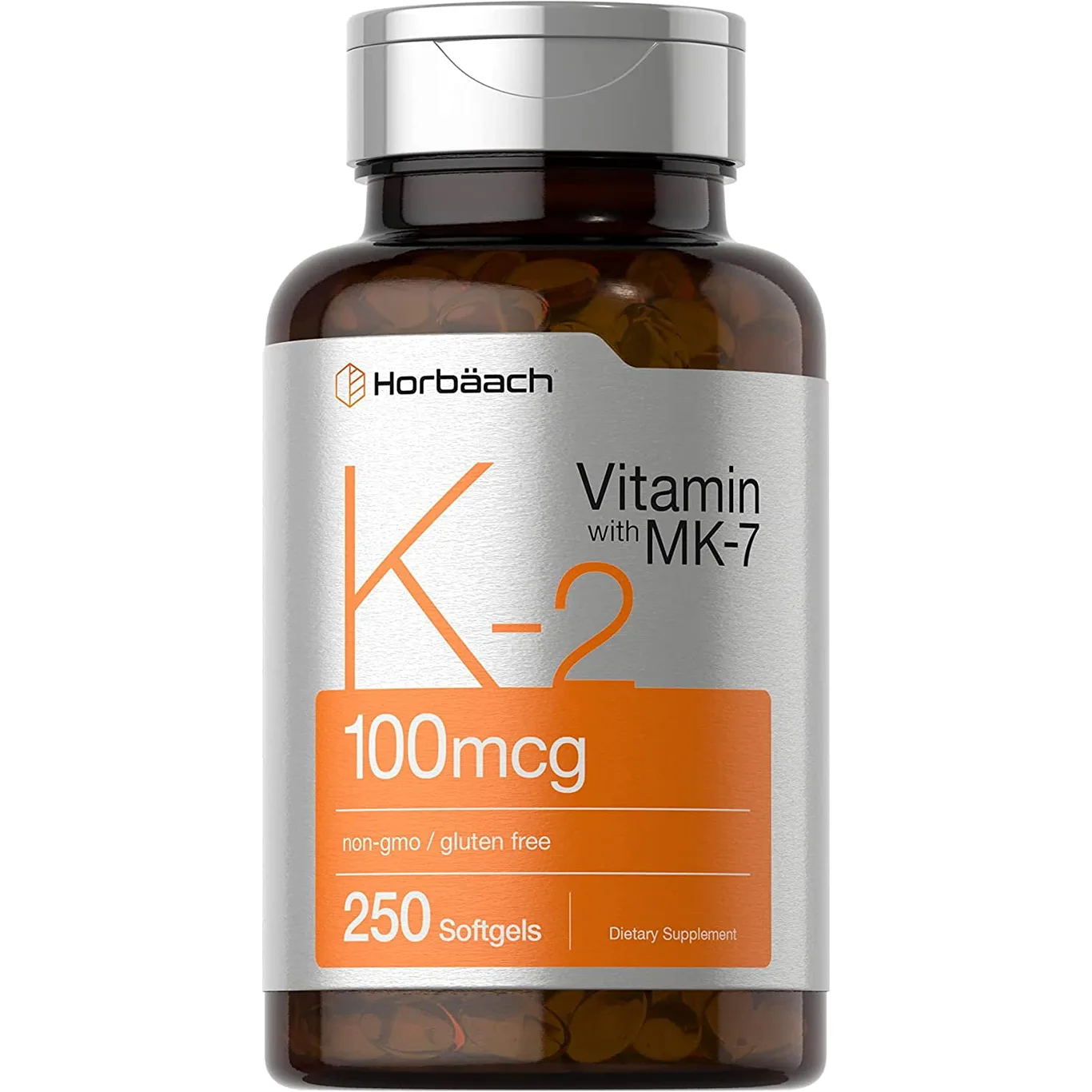 Vitamin K2 MK7 100mcg | 250 Softgels | by Horbaach (Premium Edition)
