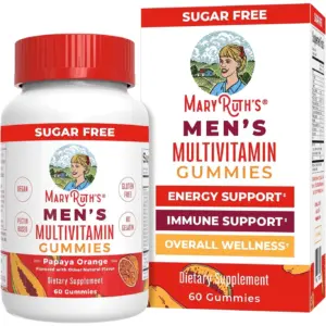 MaryRuth's Multivitamin Gummies with Vitamin D & E | VEGAN | ANTIOXIDANT | IMMUNE Support | 60 Count | Adult | Male | Papaya Orange | Clean Label Project Verified