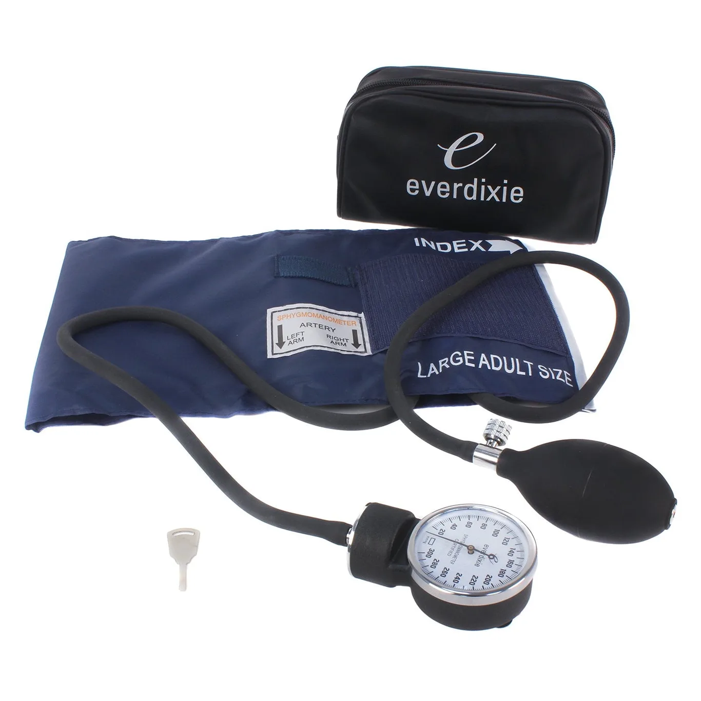 Dixie EMS Aneroid Sphygmomanometer | Manual Blood Pressure Monitor with Cuff | Carrying Case & Calibration Key | Size (13.5 20)