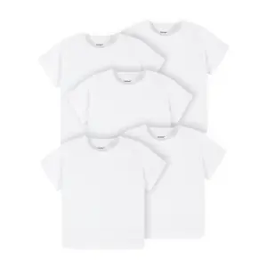 Gerber Baby and Toddler Boy or Girl Gender Neutral 5-Pack Short Sleeve Tee | White | 2