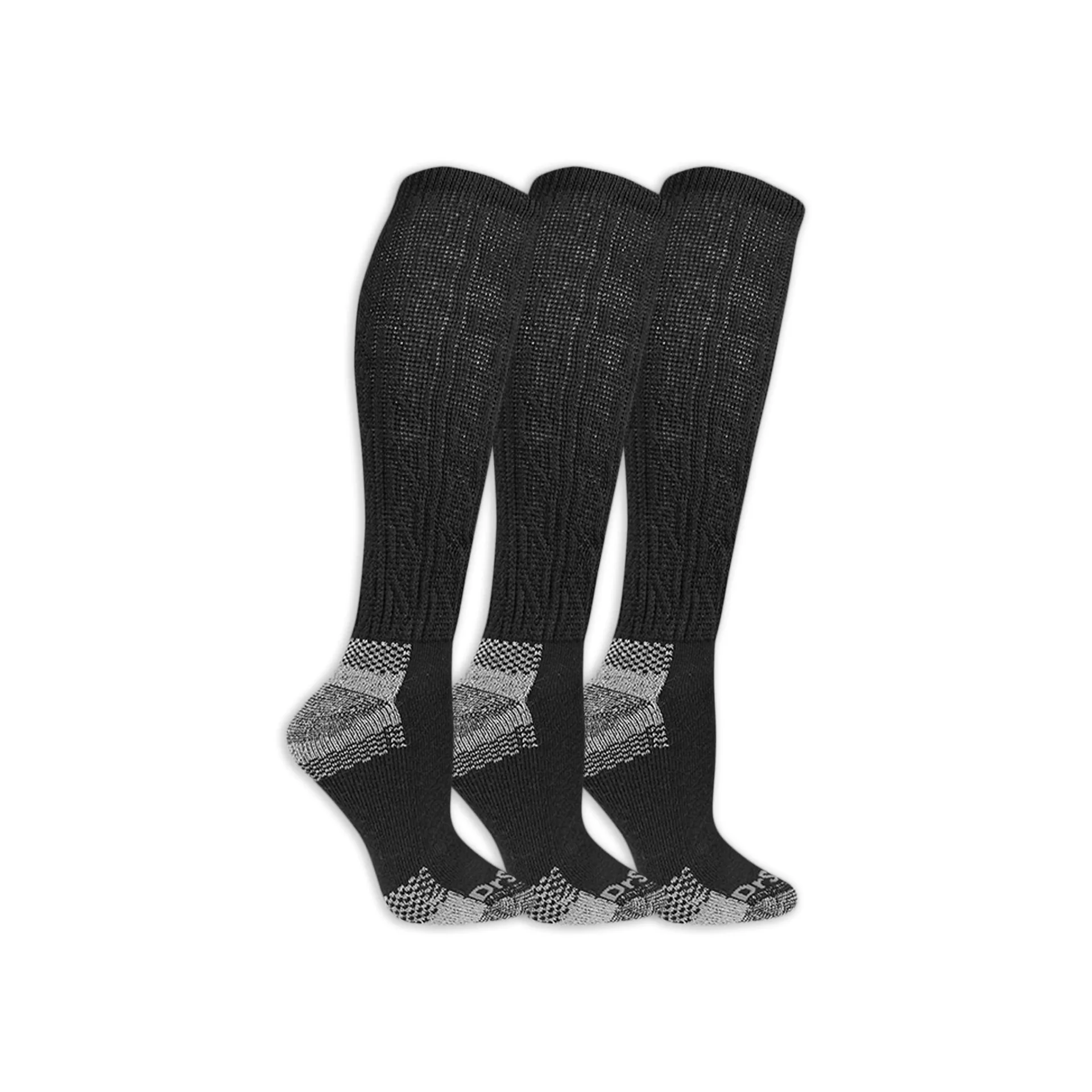 Women's Advanced Relief Blister Guard Knee High Socks | 3 Pack | Black | 4-10