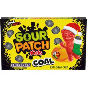 SOUR PATCH KIDS Coal Black Raspberry Soft and Chewy Holiday Candy | 3.1 Ounce