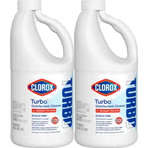 CloroxPro Turbo Disinfectant Cleaner for Sprayer Devices | Bleach-Free | Healthcare Cleaning & Industrial Cleaning | Kills Cold & Flu Viruses | 64 Fl. Ounce. (Pack of 2) | 60090