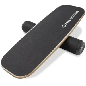 Philosophy Gym Balance Board | Wooden Balance Trainer with Adjustable Stoppers