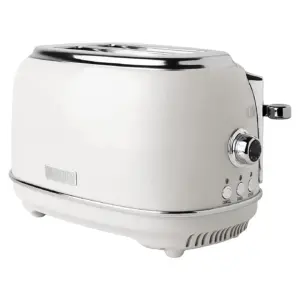 Open Box Heritage 2 Slice Wide Slot Stainless Steel Bread Toaster | White