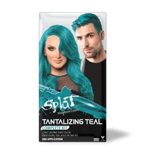 Splat Complete Kit | Tantalizing Teal | Semi-Permanent Teal Hair Dye with Bleach | Unisex Hair Color | 1