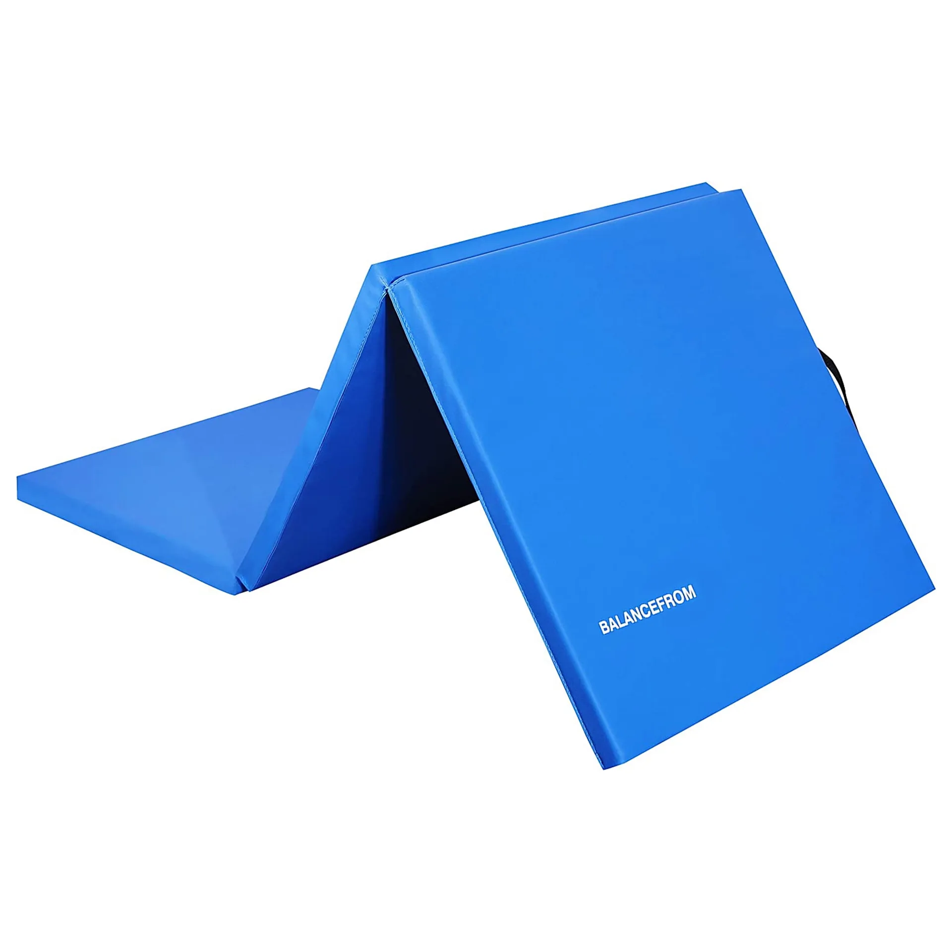 BalanceFrom 6ft x 2ft x 1.5in 3-Panel All-Purpose Folding Gymnastics Mat | Blue