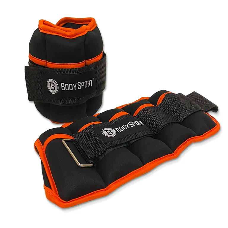 Body Sport 1 pound – 5 pound Black/Black Adjustable Ankle Weights for Men | Women | & Kids – Workout Aid for Added Resistance