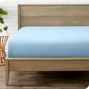 Bare Home Luxury 1800 Collection Fitted Sheet | Ultra-Soft | Deep Pocket | Full-Extra Large | Light Blue | 19