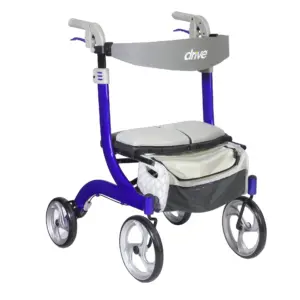 Drive Medical Nitro DLX Euro Style Rollator Rolling Walker | Sleek Blue