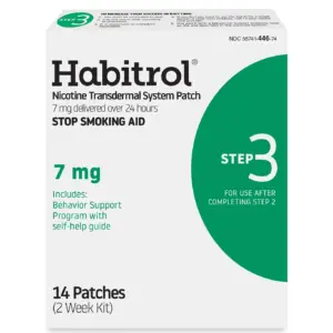 Habitrol Nicotine Transdermal System Patch (Step 3) Stop Smoking Aid (7 mg) 14 Patches (2 Week Kit) (Premium Edition)