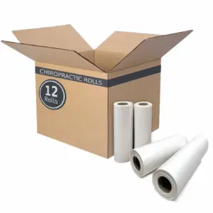 BodyMed Premium Headrest Paper Rolls for Chiropractic Exam Table | Smooth White | 12-Inch x 225-Feet | 12 Rolls Disposable Paper Rolls for Medical Office | Chiropractor | Spa Use