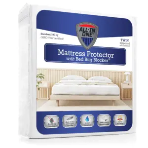 All-Inch-One Bed Bug Blocker Water Resistant Zippered Mattress Protector | Twin-Extra Large