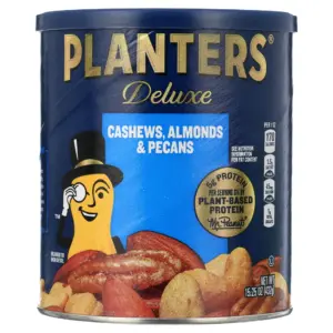 PLANTERS Deluxe Cashews | Almonds & Pecans | Party Snacks | Plant-Based Protein | 15.25 Ounce Canister | Single
