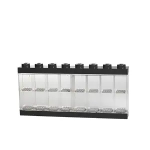 LEGO Minifigure 16 Compartment Plastic Display Case | Black