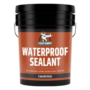 Liquid Rubber Multi-Surface Waterproof Sealant | Black | Indoor and Outdoor | 5 Gallon | 5 gal