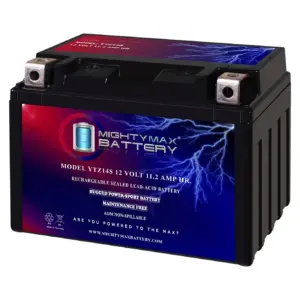 YTZ10S -12 Volt 8.6 AH | 190 CCA | Rechargeable Maintenance Free SLA AGM Motorcycle Battery | Single