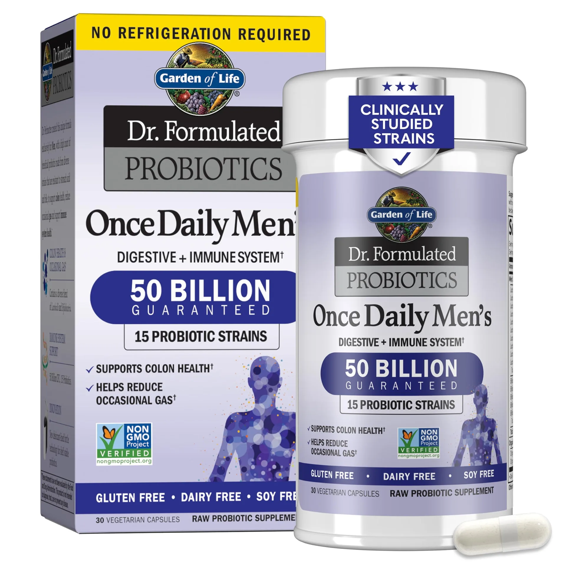 Garden of Life Dr. Formulated Probiotics Once Daily Men's Shelf Stable 30 Capsules (Premium Edition)