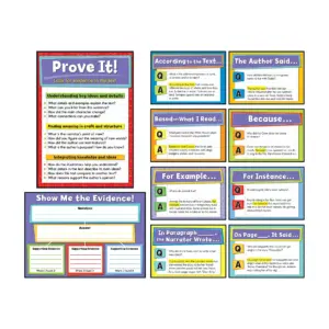 Carson Dellosa Education Evidence-Based Reading & Writing Bulletin Board Set | 10 | Multi
