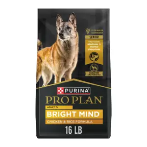 Purina Pro Plan Senior Dog Food With Probiotics for Dogs | Bright Mind 7+ Chicken and Rice Formula | 30 lb. Bag | 30 lbs