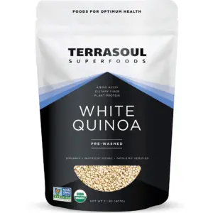 Terrasoul Superfoods Organic White Quinoa | 2 Lbs | Whole Grain | Pre-washed | Gluten-free | Plant Protein | Fiber