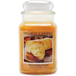 Village Candle Warm Buttered Bread | Large Glass Apothecary Jar Scented Candle | 21.25 Ounce | Brown