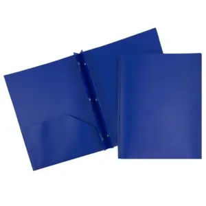 Best Office Supplies!Classroom Must Haves Colored Plastic Folder With Pockets And Prongs (Assorted Colors 1 ) Colorful Folders With and School Folders With Fasteners(Blue)