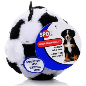 Ethical Pet Spot Plush Soccer Ball 4.5 inch Sport Style Dog Toy with Squeaker | 4.5 Diameter