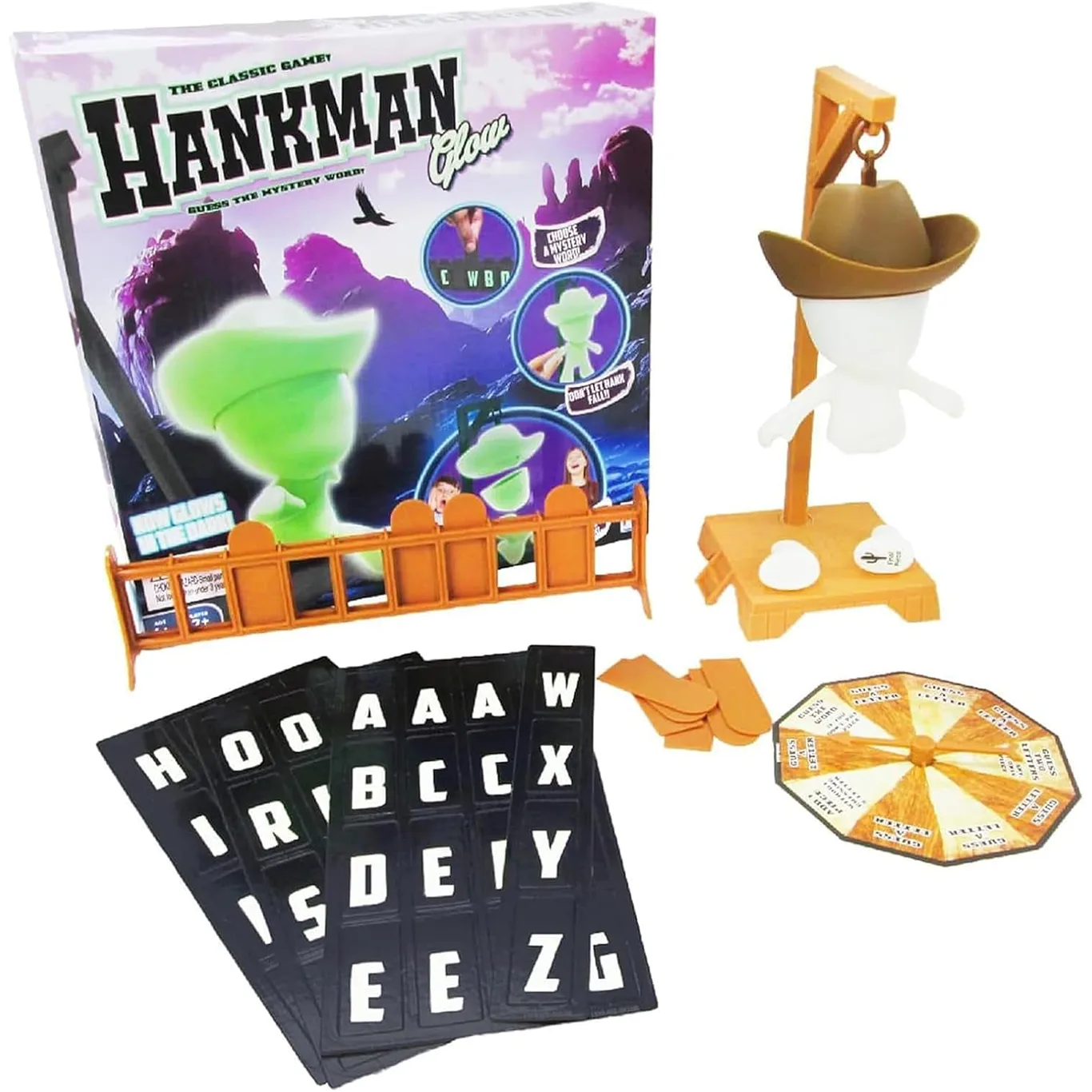 Magnetic Hangman Mystery Word Guessing Game | Hangman Game Magnetic Cowboy | Glow Inch The Dark Travel Game | Guess The Word Before Hank Falls for Kids and Families