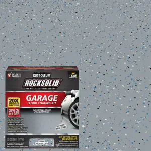 Gray | Rust-Oleum RockSolid Garage Floor Coating Kit-293513 | High Gloss 2.5-Car,180 Ounce Kit | 1 Pack