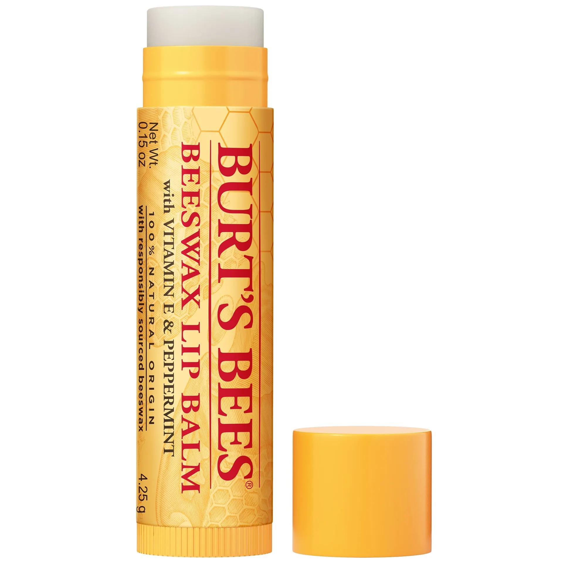 Burt's Bees 100% Natural Origin Moisturizing Lip Balm | Beeswax,1 Tube | Single