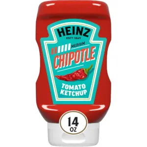Heinz Tomato Ketchup Blended With Chipotle | 14 Ounce Squeeze Bottle | Single