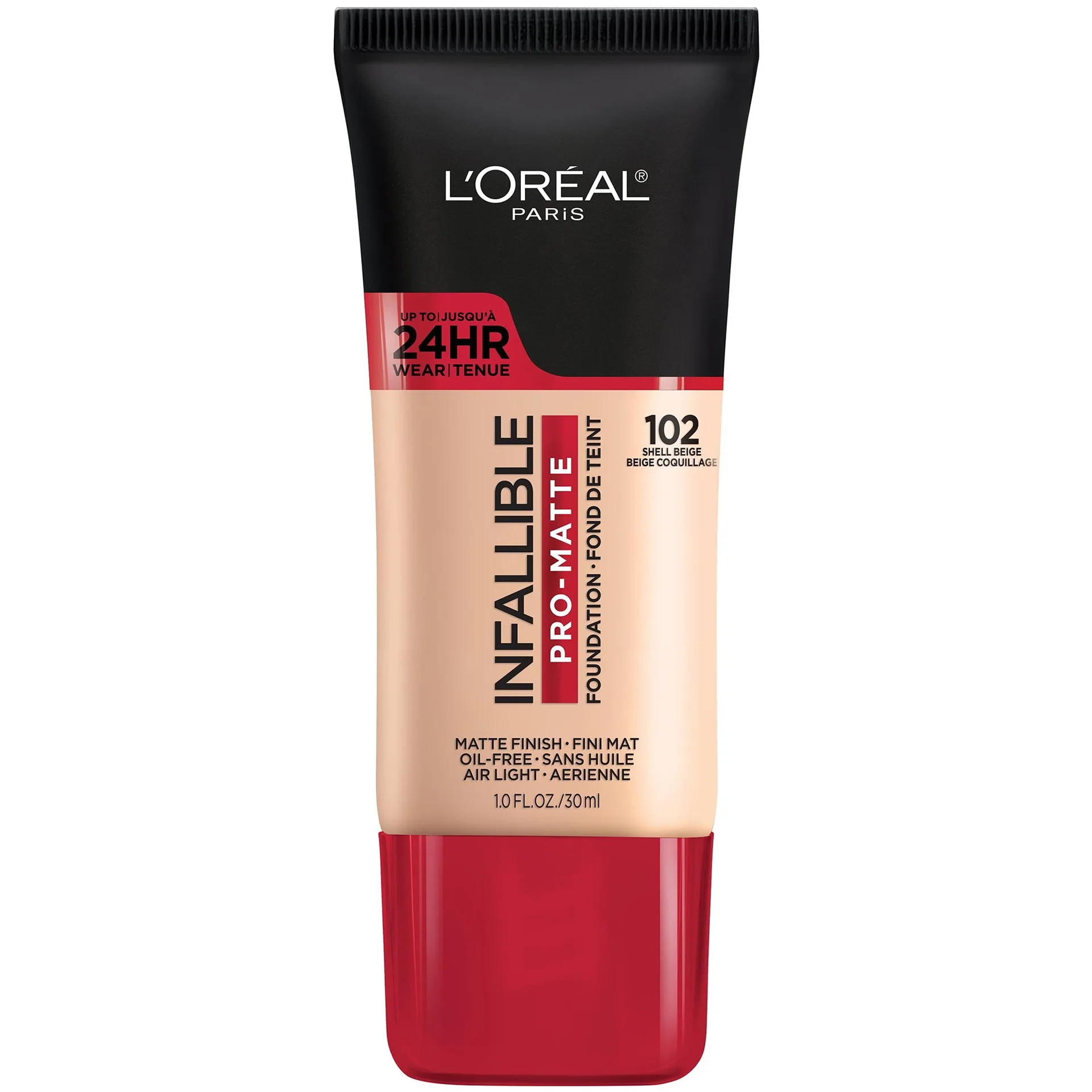 L'Oreal Paris Infallible Pro-Matte Liquid Foundation Makeup | 106.5 Shell | 1 fl Ounce