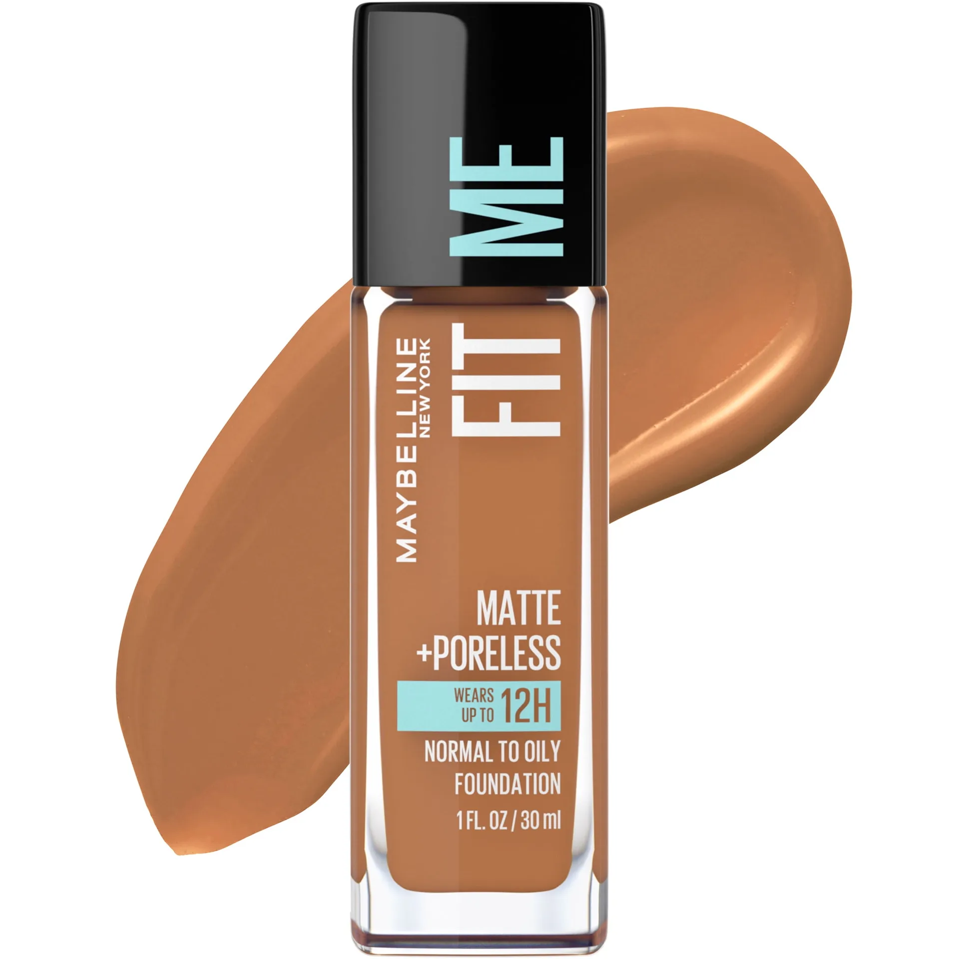 Maybelline Fit Me Matte + Poreless Liquid Foundation Makeup | 334 Warm Sun | 1 fl Ounce | Single