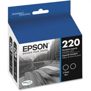 Epson T220120D2 (220) DURABrite Ultra Black Ink Cartridge | 2-Pack
