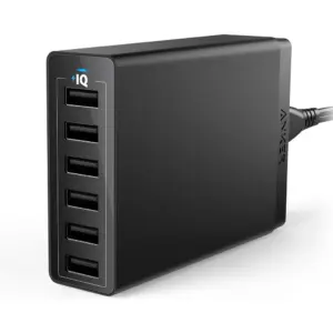Anker PowerPort 6 | Power adapter | 60 Watt | 12 A | 6 output connectors (6 x USB) | black